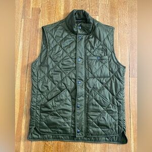J. Crew Outerwear Army Green Quilted Vest Full Zip Snap Front Men's Small